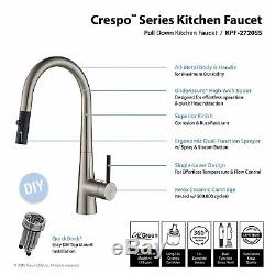 Kraus Crespo 16.25 Commercial Single Handle Kitchen Faucet, Stainless Steel