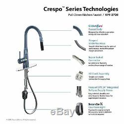 Kraus Crespo 16.25 Commercial Single Handle Kitchen Faucet, Stainless Steel