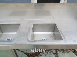 Large Stainless Steel Commercial Fish and Crab Cleaning Table