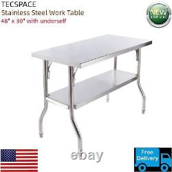 Lojok All New Commercial 48 x 30 Stainless Steel Work Table with underself