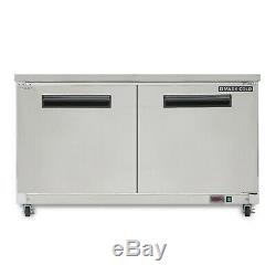 Maxx Cold 61 Wide Two 2 Double Door Undercounter Commercial Refrigerator Cooler