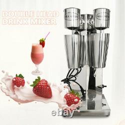 NEW 110V Commercial Stainless Steel Milk Shake Machine Double Head Drink Mixer