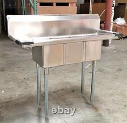 NEW 50 Stainless Steel Sink 3 Compartment Commercial Kitchen Bar Restaurant NSF