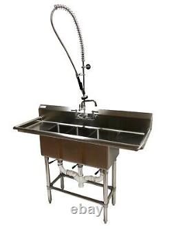 NEW 54 Stainless Steel Sink 3 Compartment Commercial Kitchen Bar Restaurant NSF