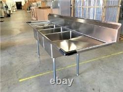 NEW 90 Stainless Steel Sink 3 Compartment Commercial Kitchen Bar Restaurant NSF