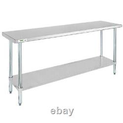 NEW Commercial 18 x 72 STAINLESS STEEL WORK PREP TABLE With Undershelf Kitchen