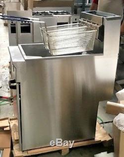 NEW Commercial Natural Gas 40lb Stainless Steel Floor Deep Fryer Fried Food NSF