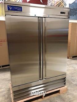NEW CoolFront Two 2 Door Upright Commercial Stainless Steel Freezer 47 Cu. NEW