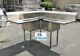 New Corner Stainless Steel Sink 3 Compartment Commercial Kitchen Restaurant Nsf