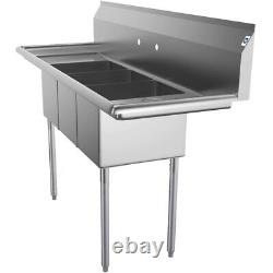 NSF (3) Three Compartment Commercial Stainless Steel Sink 69'