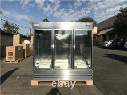 NSF Commercial Stainless Steel Merchandiser Refrigerator 3 Glass Door Cooler 82