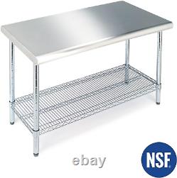 NSF Commercial Stainless Steel Top Work Table Island Utility Cart Prep Station