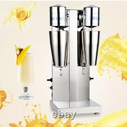 New 110V Commercial Stainless Steel Milk Shake Machine Double Head Drink Mixer