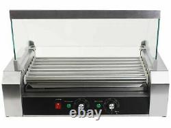 New Commercial 18 Hot Dog Hotdog 7 Roller Grill Cooker Machine With cover