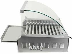 New Commercial 30 Hot Dog 11 Roller Grill Cooker Machine With cover CE New