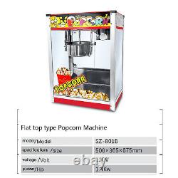 New Commercial Stainless Steel Popcorn Maker Machine 1400W 110V