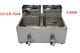 New Hot Sale Double Tank 24l Electric Commercial Fryer 5.6kw With Lid/drain Taps