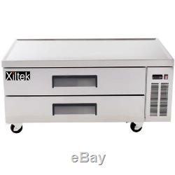 New Xiltek Commercial 52 2 Drawer Stainless Steel Refrigerated Chef Base