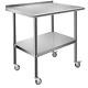 Nisorpa Commercial Stainless Steel Table With Caster Wheels 36x24in Kitchen W