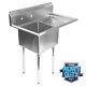 Open Box Commercial Stainless Steel Kitchen Utility Sink W Drainboard