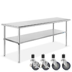 OPEN BOX Stainless Steel 24 x 72 NSF Commercial Kitchen Prep Table w Casters