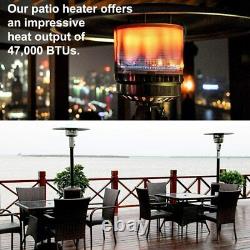 Outdoor Patio Heater 48000 BTU Wheels Portable Commercial LP Gas Propane Winter