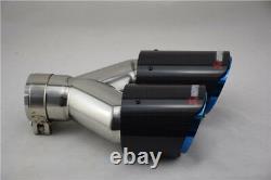 Pair Universal Real Carbon Fiber Dual Exhaust Pipe Car Tail Muffler Tip 63-89mm