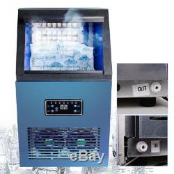 Portable Auto Commercial Ice Maker Cube Machine 50KG Stainless Steel Bar durable
