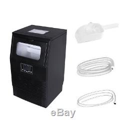 Portable Ice Maker Commercial Square Ice-cube Stainless Steel Machine LCD Panel