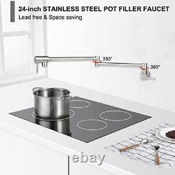 Pot Filler Faucet Stainless Steel Commercial Wall Mount Kitchen Faucet