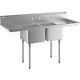 Regency 70 16-gauge Stainless Steel 2 Compartment Commercial Sink Body Only