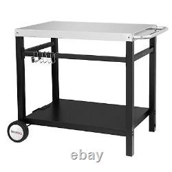 Royal Gourmet Double-Shelf Commercial Movable Dining Cart Work Table PC3401S