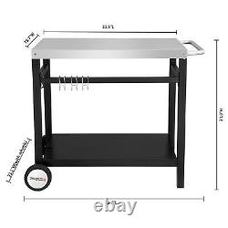 Royal Gourmet Double-Shelf Commercial Movable Dining Cart Work Table PC3401S