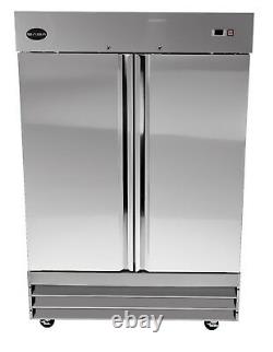 SABA Commercial Refrigerator & Beverage Cooler (2 Stainless Steel Doors)