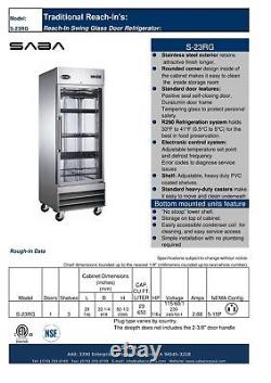 SABA Commercial Refrigerator, Beverage Cooler & Display Case, (1 Glass Door)