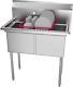 - Sb151512-n3 2 Compartment Stainless Steel Nsf Commercial Kitchen Prep & Utilit