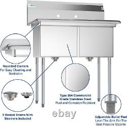- SB151512-N3 2 Compartment Stainless Steel NSF Commercial Kitchen Prep & Utilit