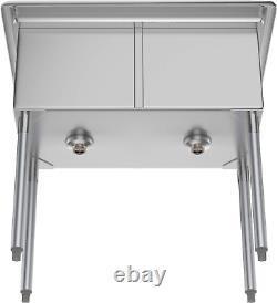 - SB151512-N3 2 Compartment Stainless Steel NSF Commercial Kitchen Prep & Utilit