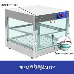 Samger 2-Tier Commercial Countertop Food Pizza Warmer Display Cabinet Case 750W