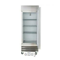 Single Door Upright Commercial Reach In Stainless Steel Refrigerator 23 Cu Ft