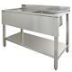 Sink Stainless Steel Commercial Catering Kitchen Single Bowl 1.0 Unit Lh Drainer