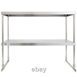 Stainless 12 x 36 Steel Work Prep Table Commercial Double Deck Overshelf Shelf