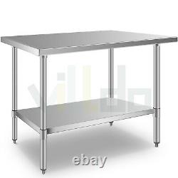 Stainless Steel 24 x 48 Commercial Prep Work Table NSF Food Restaurant Table