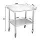 Stainless Steel 30''x24'' Commercial Kitchen Work Food Prep Table With Casters