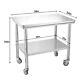 Stainless Steel 36 X 24 Commercial Kitchen Work Food Prep Table With Casters
