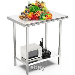 Stainless Steel 36 x 24 NSF Commercial Kitchen Work Food Prep Table Adjustable