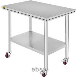 Stainless Steel 36x24 Work Table Commercial Food Prep Home Kitchen Restaurant