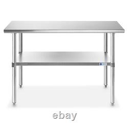 Stainless Steel 48 x 24 NSF Commercial Kitchen Work Food Prep Table