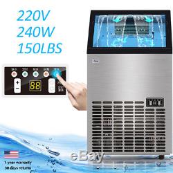 Stainless Steel Auto Ice Cube Maker Machine Commercial 68kg/150Lbs 240W 220V BOS