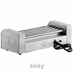 Stainless Steel Commercial 12 Hot Dog 5 Rollers Corded Grill 110 Volt 750 Watts